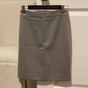 J. Crew Elegant Gray Pencil Skirt - 100% Wool